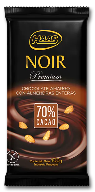 tableta de chocolate amargo con almendras Noir