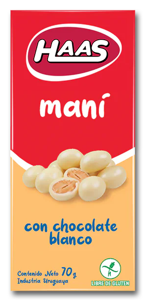 Maní recubierto con chocolate blanco